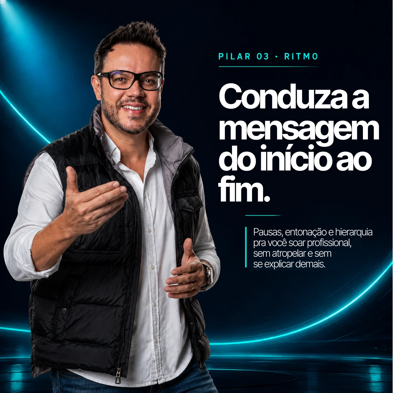 Vinícius com microfone em gravação