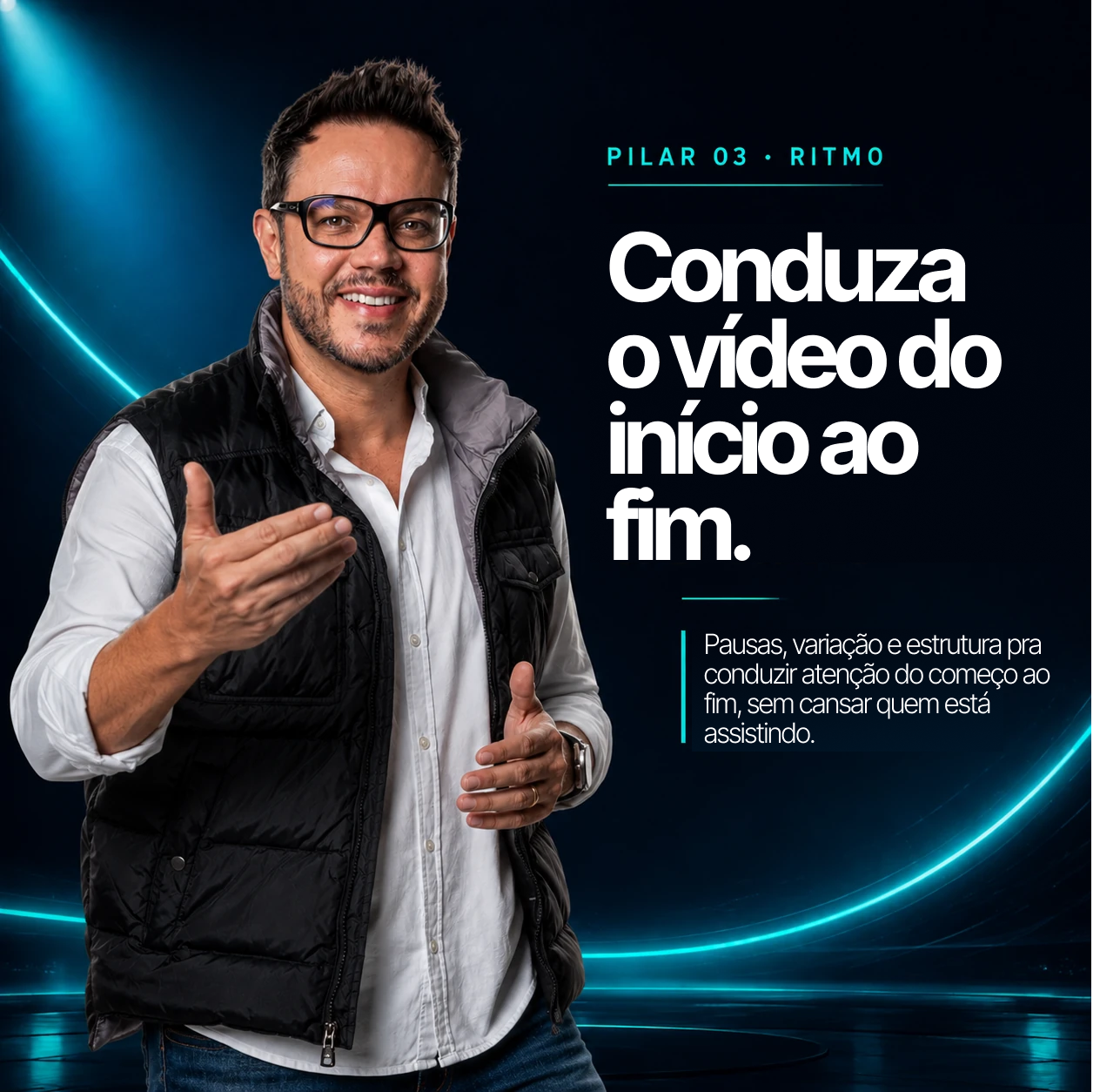 Vinícius com microfone em gravação